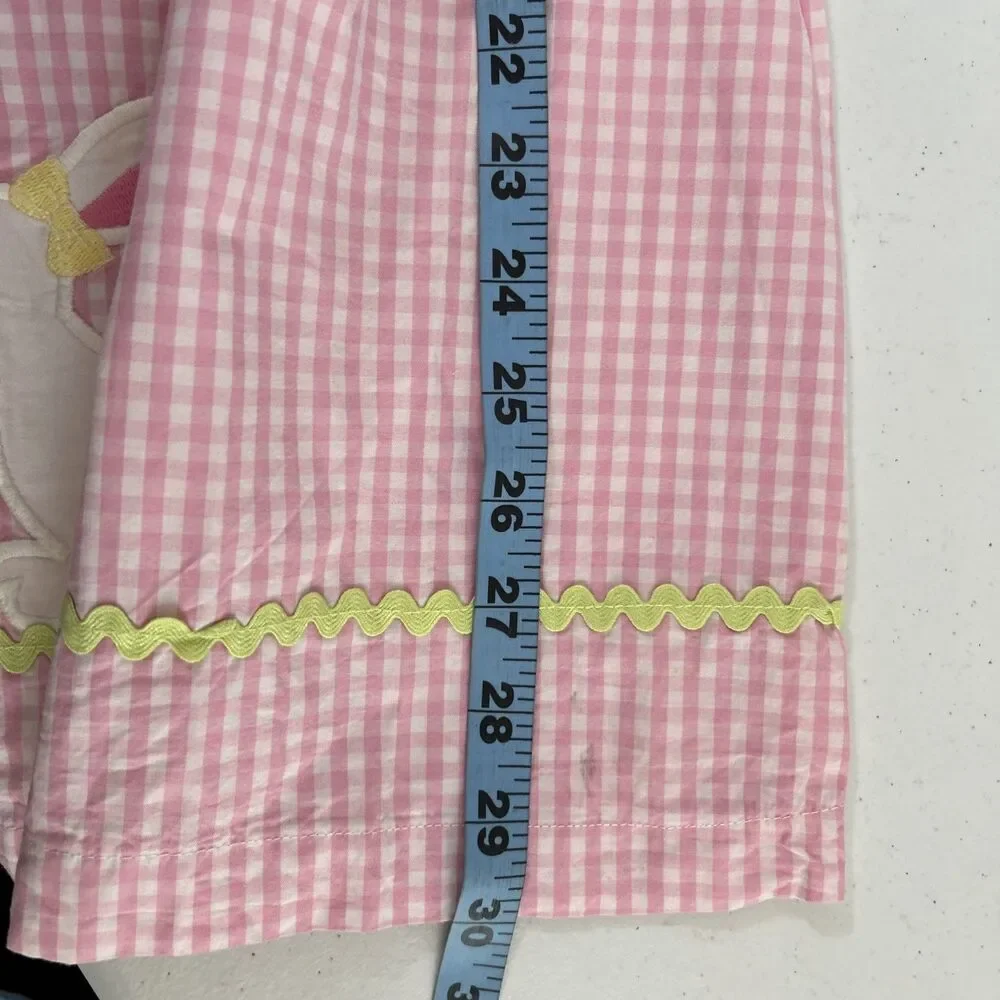 Gymboree Dress Kids 12 Pink‎ Plaid Sleveless Embroidered Easter Cottagecore